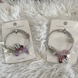 Fashion Jewelry Silver and Purple Charm Bracelet (B)